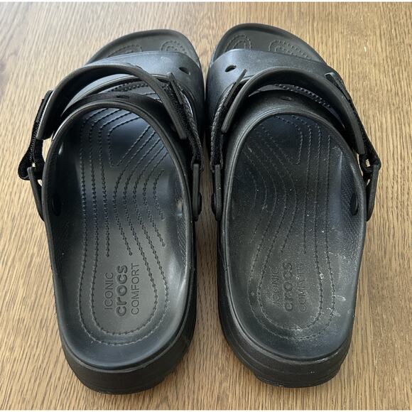 Crocs Men’s Classic All-Terrain Clogs Sandals Black Size 12 Adjustable Strap - Picture 7 of 15